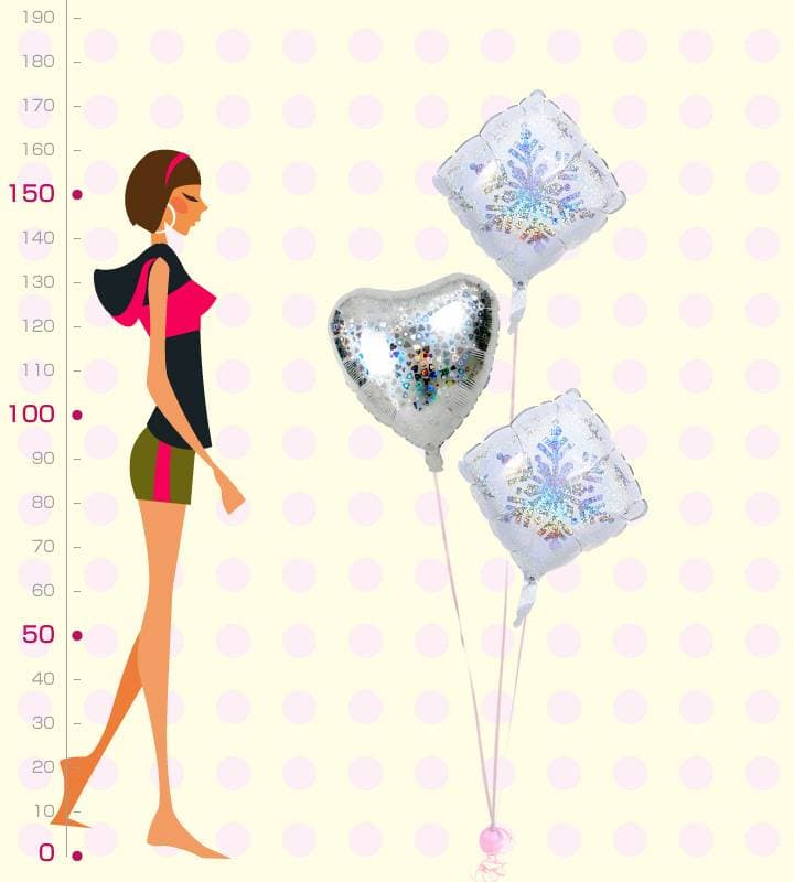 雪の結晶ときらきらシルバーハートの3連バルーン【クリスマス】 - g-xms-0015__01.jpg